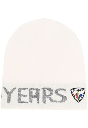 Rossignol logo-patch detail knit beanie - Bianco