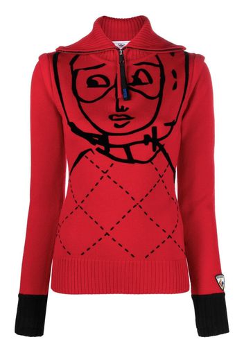 Rossignol Maglione con mezza zip Kimo - Rosso