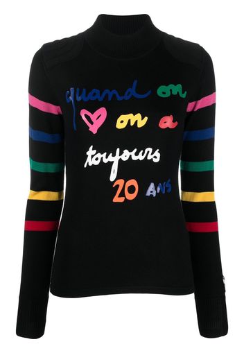 Rossignol slogan-print merino-wool jumper - Nero