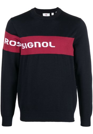 Rossignol logo-stripe knit sweatshirt - Blu