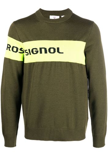 Rossignol logo-stripe knit sweatshirt - Verde