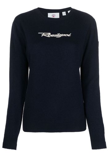 Rossignol logo-embroidered crew-neck jumper - Blu