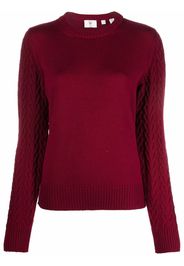 Rossignol logo-patch U-neck sweater - 311 CHERRY