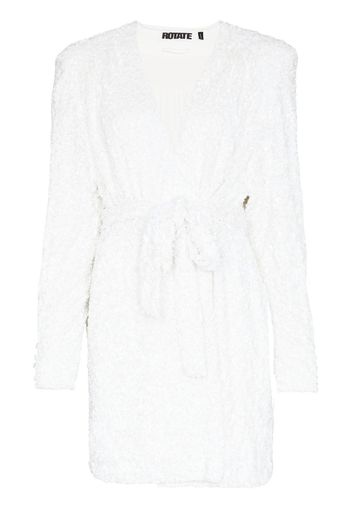 ROTATE Samantha sequin wrap dress - Bianco