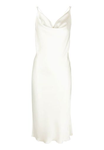 ROTATE Grace draped midi dress - Toni neutri