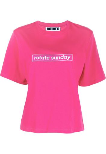 ROTATE T-shirt Aster con logo - Rosa