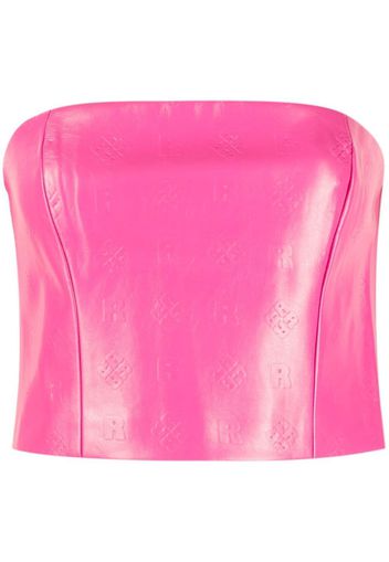 ROTATE Emili logo-embossed strapless top - Rosa