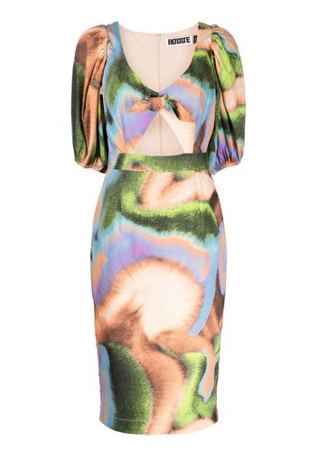 ROTATE Cara printed midi dress - Arancione