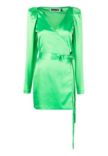 ROTATE Bridget satin wrap dress - Verde