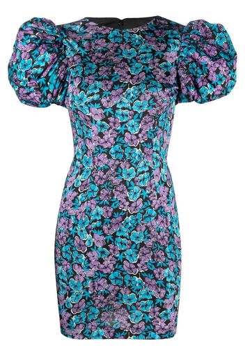 ROTATE floral-print puff-sleeve dress - Blu