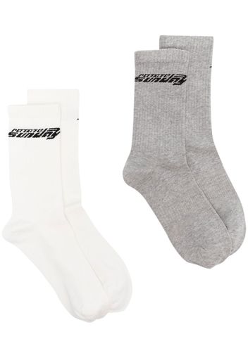 ROTATE pack-of-two logo-detail ankle socks - Toni neutri