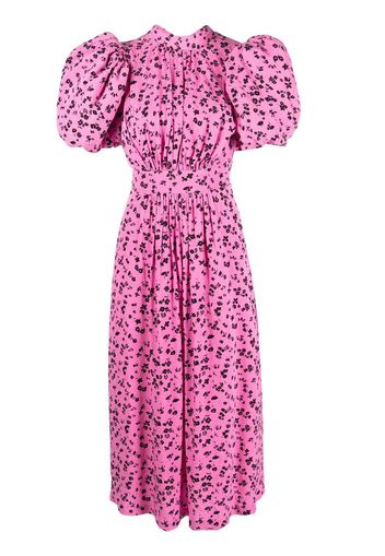 ROTATE jacquard puff-sleeve midi dress - Rosa