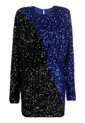 ROTATE two-tone sequin minidress - Blu