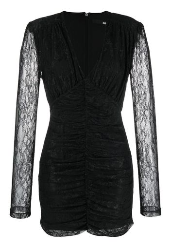 ROTATE lace V-neck minidress - Nero