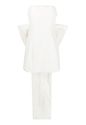 ROTATE bow-embellished strapless minidress - Bianco