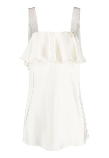 ROTATE crystal-embellished ruffled minidress - Bianco