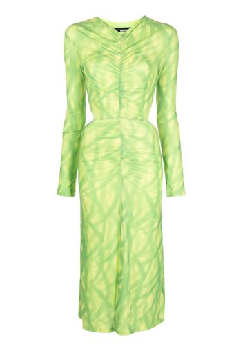 ROTATE cut-out detail ruched dress - Verde