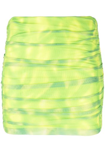 ROTATE tie dye-print ruched miniskirt - Verde