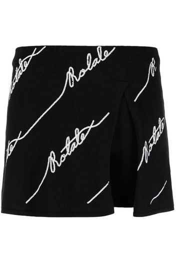 ROTATE logo-embellished knitted miniskirt - Nero