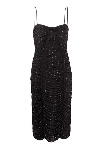 ROTATE crystal-embellishment ruched dress - Nero