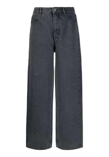 ROTATE logo-embellished wide-leg jeans - Grigio