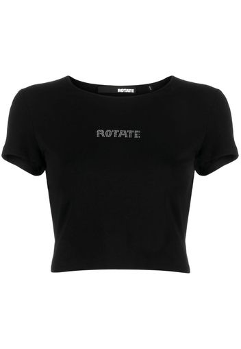 ROTATE T-shirt crop con decorazione - Nero