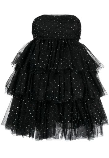 ROTATE crystal-embellished ruffle minidress - Nero