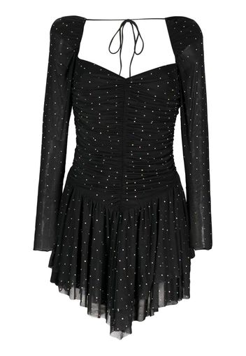 ROTATE rhinestone-embellished mesh dress - Nero