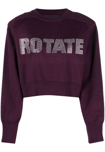 ROTATE rhinestone-embellished logo-appliqué jumper - Viola