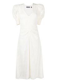 ROTATE ruched puff-sleeve dress - Bianco