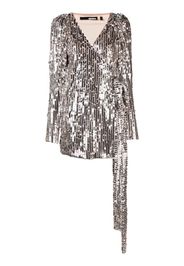 ROTATE sequin-embellished V-neck dress - Argento