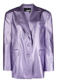 ROTATE logo-embossed metallic-effect blazer - Viola