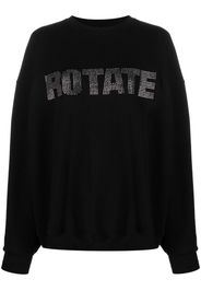 ROTATE crystal-logo organic cotton sweatshirt - Nero
