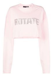 ROTATE sequin-embellished logo crop top - Rosa