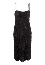 ROTATE crystal-embellishment ruched dress - Nero