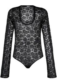 ROTATE floral-lace long-sleeved body - Nero