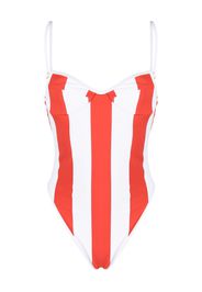 Rowen Rose sweetheart-neck striped swimsuit - Rosso