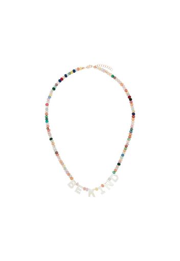 14K rose gold Be Kind pearl jade beaded necklace