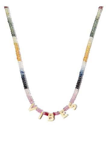 Roxanne First 14kt yellow gold Good Vibes sapphire necklace - Multicolore