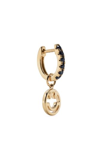 Roxanne First 14kt yellow gold Smiley sapphire hoop earring - Oro