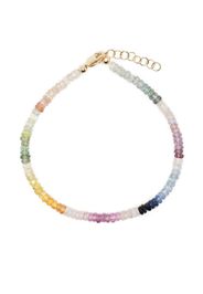 Roxanne First Bracciale di perline in oro bianco 9kt con zaffiri arcobaleno - Multicolore