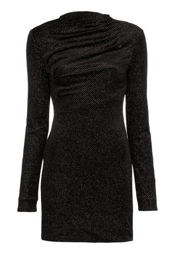 Harper lurex cinched shoulder mini dress