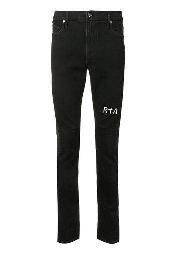 logo-embroidered skinny jeans