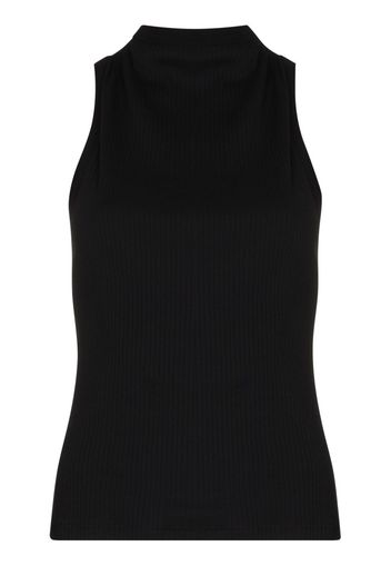 RtA ribbed sleeveless zipped top - Nero