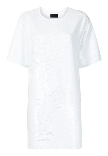 RtA Vestito modello T-shirt Romy con paillettes - Bianco