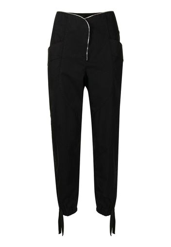 RtA curved-zip detail trousers - Nero