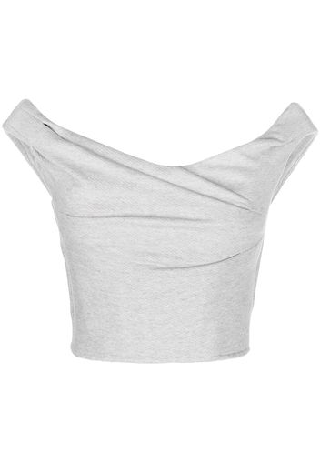 RtA cowl-neck cropped top - Grigio