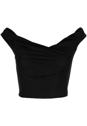 RtA cowl-neck crop top - Nero