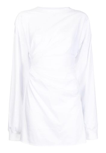 RtA ruched long-sleeve dress - Bianco