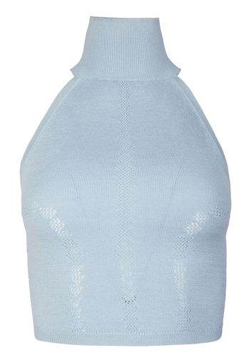 RTA Top crop a collo alto - Blu